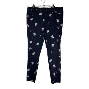 Jules & Leopold Floral Straight Leg Pants - Black and White